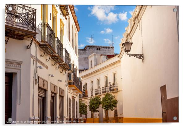 Narrow Streets of Seville Spain City View Acrylic by William Perry