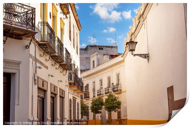 Narrow Streets of Seville Spain City View Print by William Perry