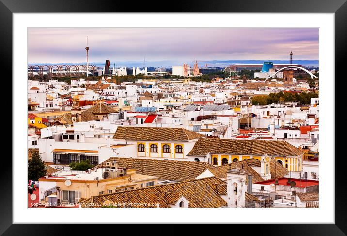 Basilica de la Macarena, Spanish Houses Cityscape  Framed Mounted Print by William Perry