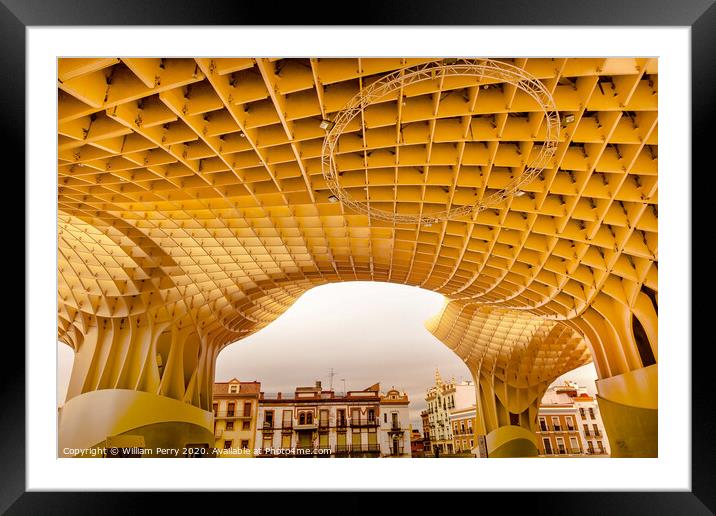 The Mushrooms Metropol Parasol Seville Andalusia Spain Framed Mounted Print by William Perry