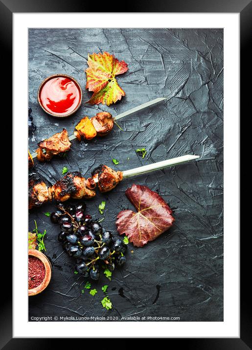 Fragrant meat kebab Framed Mounted Print by Mykola Lunov Mykola