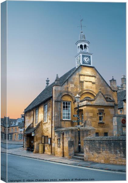 Chipping Campden Town Hall Canvas Print by Alison Chambers