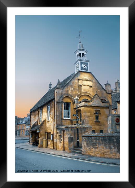 Chipping Campden Town Hall Framed Mounted Print by Alison Chambers