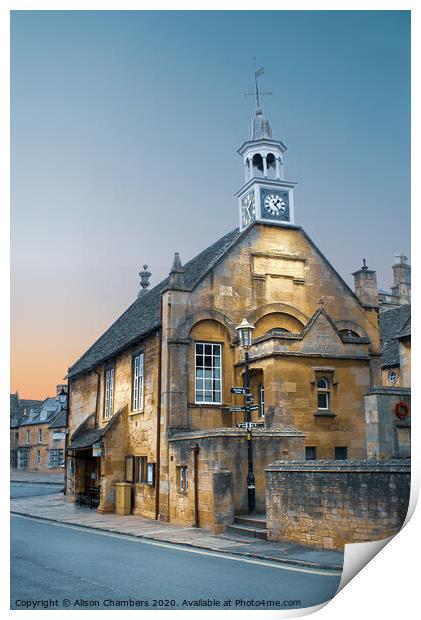 Chipping Campden Town Hall Print by Alison Chambers