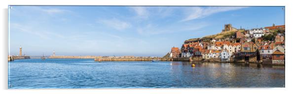 Whitby harbour entrance and East cliff Acrylic by Jason Wells
