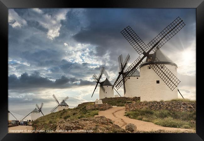 Windmills of Consuegra, Spain Framed Print by Kevin Hellon