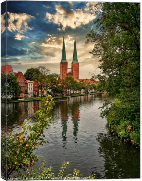 Old hanseatic town Lubeck in panorama, Germany Canvas Print by Frank Bach