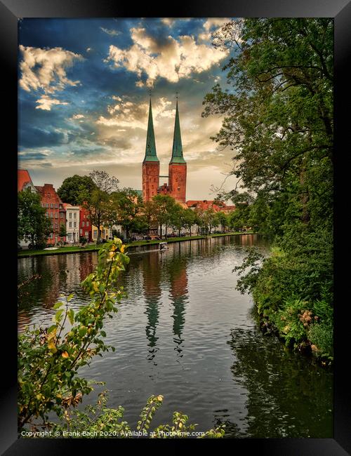 Old hanseatic town Lubeck in panorama, Germany Framed Print by Frank Bach