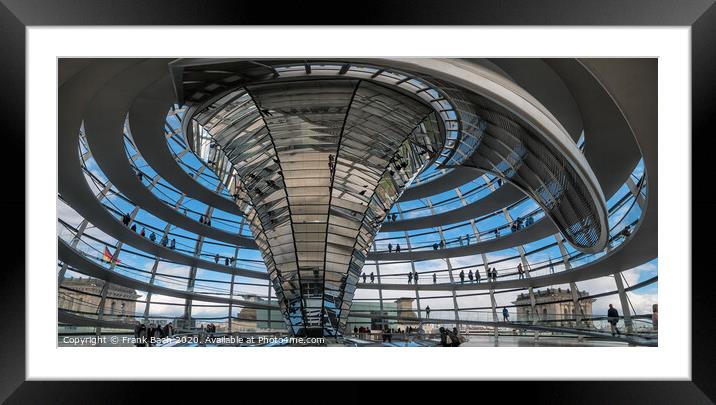 Dome on the German Parliament Reicshtag in Berlin Framed Mounted Print by Frank Bach