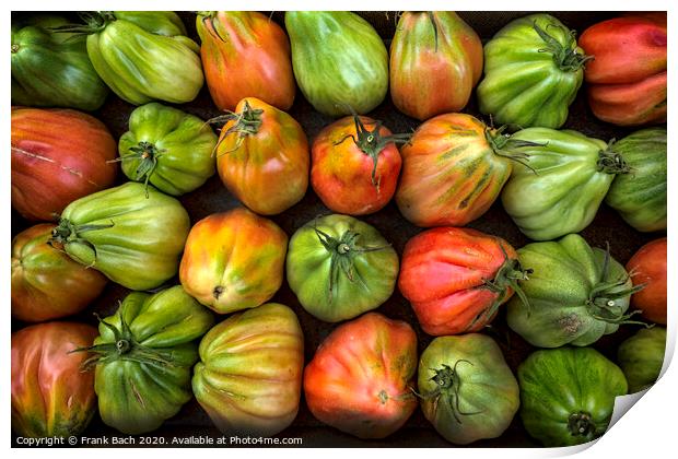 Colorful Juicy Ripe Heirloom Tomatoes Print by Frank Bach