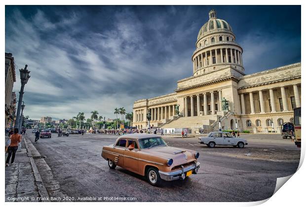 Capitol parliament building in Havana, Cuba Print by Frank Bach