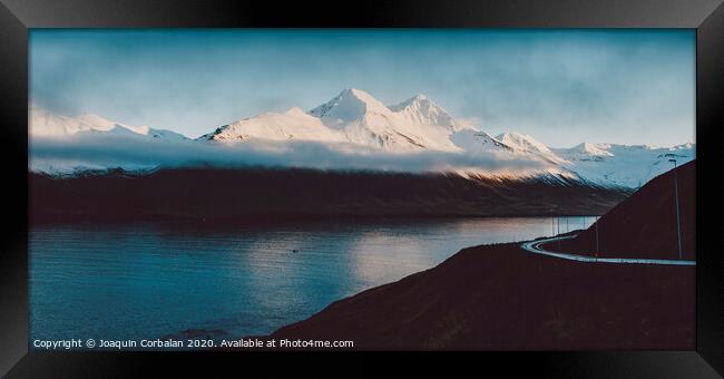 High Icelandic or Scottish mountain landscape with high peaks and dramatic colors Framed Print by Joaquin Corbalan