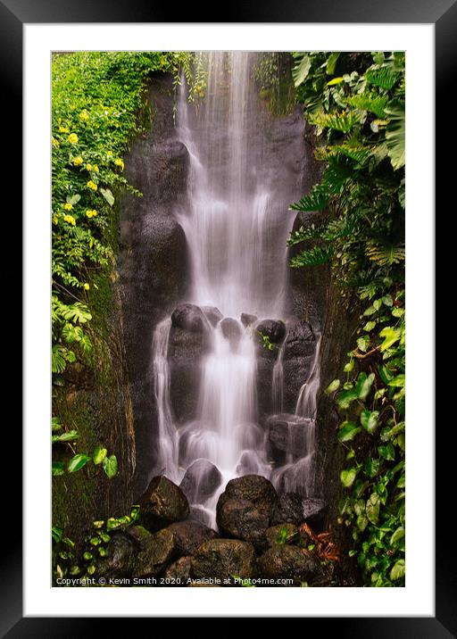 Tropical Waterfall Framed Mounted Print by Kevin Smith