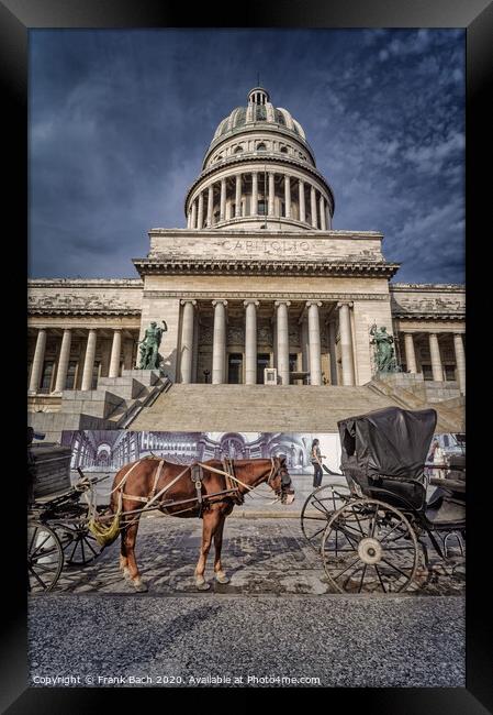 Capitol parliament building in Havana, Cuba Framed Print by Frank Bach