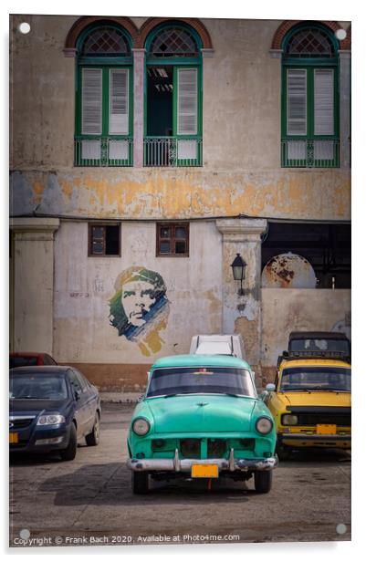 Classic old time cars in Havana, Cuba Acrylic by Frank Bach
