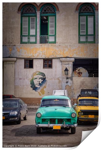 Classic old time cars in Havana, Cuba Print by Frank Bach