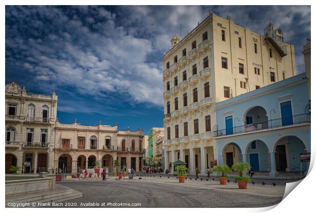 Old plaza place in Havana, Cuba Print by Frank Bach