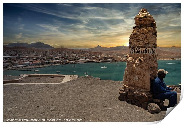 Panorama over Mindelo Harbor on Sao Vicente, Cape Verde Islands Print by Frank Bach