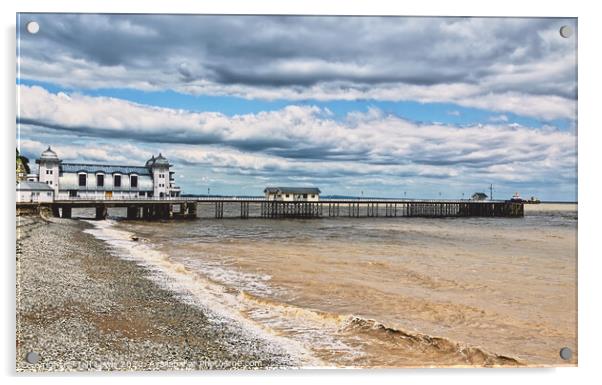 Clouds Over Penarth Pier Acrylic by Ian Lewis