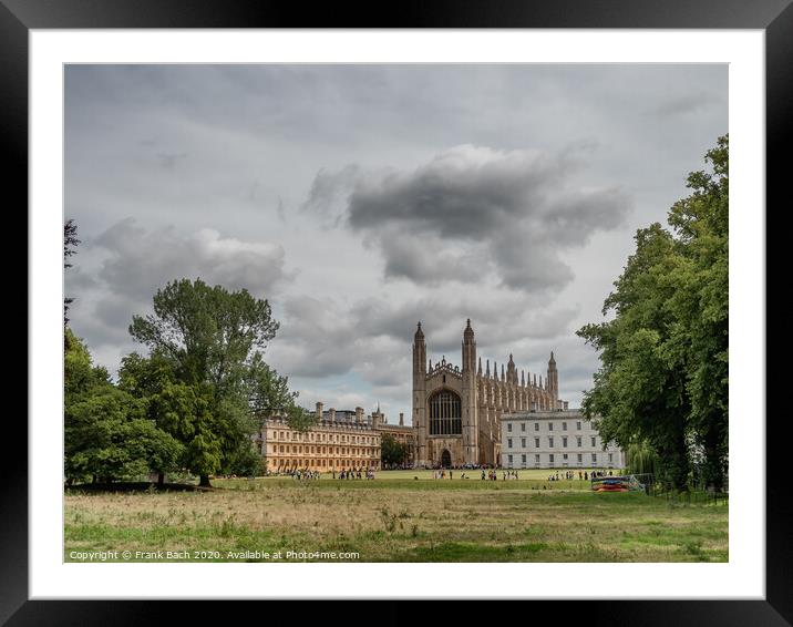 Kings college University and chapel in Cambridge, England Framed Mounted Print by Frank Bach
