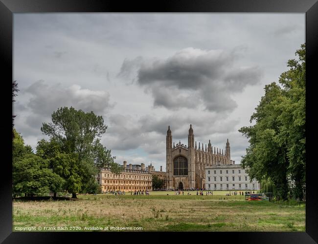 Kings college University and chapel in Cambridge, England Framed Print by Frank Bach