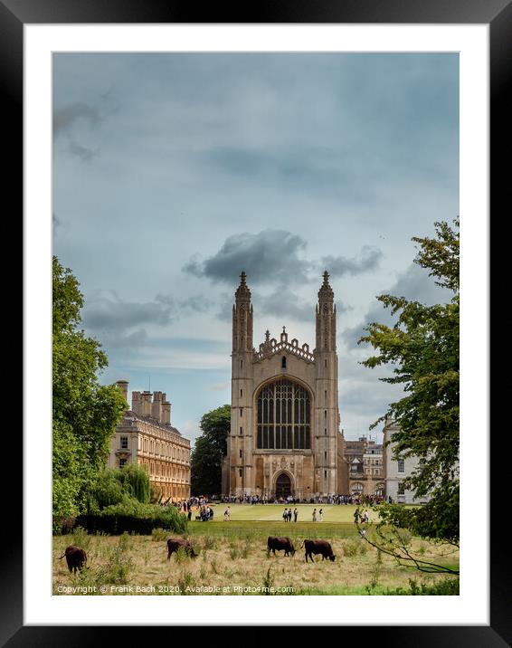 Kings college University and chapel in Cambridge, England Framed Mounted Print by Frank Bach