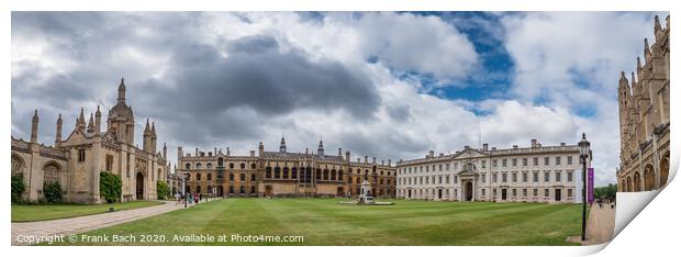 Kings college University and chapel in Cambridge, England Print by Frank Bach