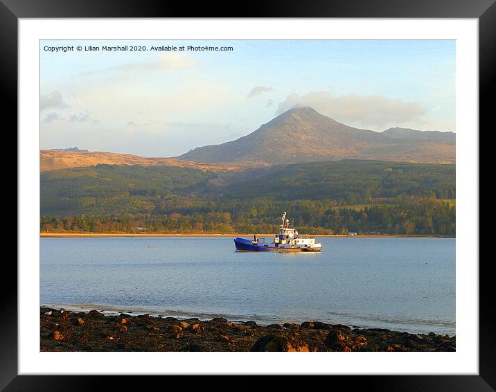 Goatfell at Brodick Bay, Framed Mounted Print by Lilian Marshall