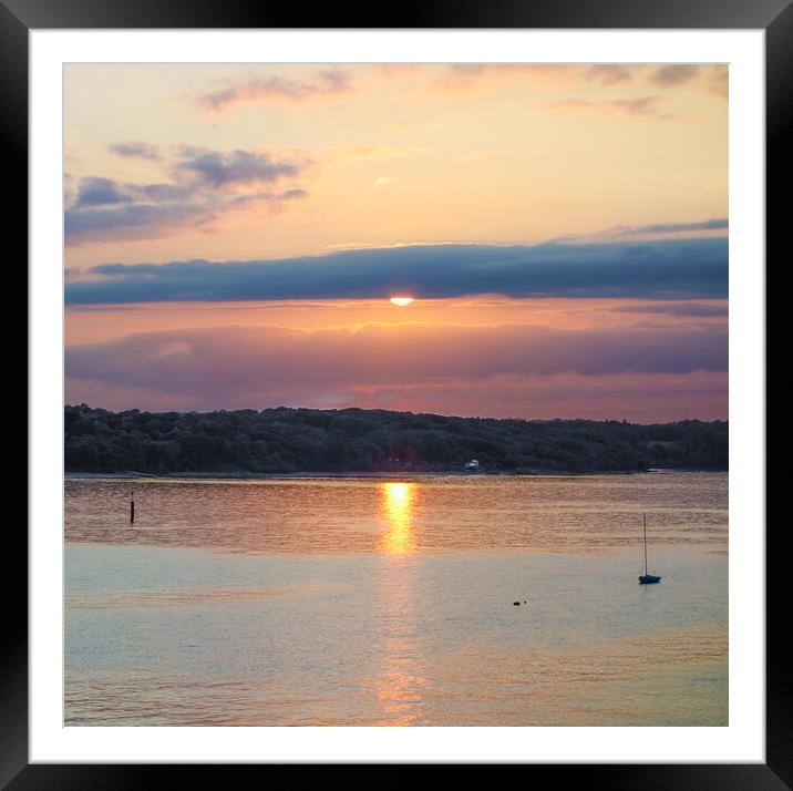 Sunset Wootton Creek Isle of Wight  Framed Mounted Print by Philip Enticknap