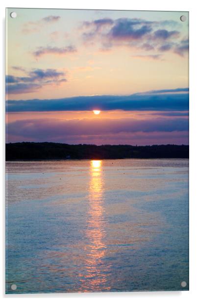 Sunset Wootton Creek Isle of Wight  Acrylic by Philip Enticknap