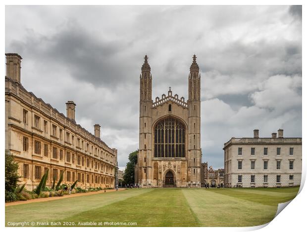 Kings college University and chapel in Cambridge, England Print by Frank Bach