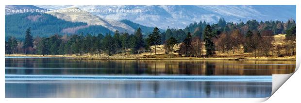 Distant Scottish Shore, Loch Tulla with the Black Mount in the background. Print by David Thurlow