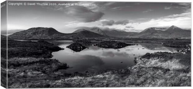 Lochan na h-Achlaise with Black Mount in the background Canvas Print by David Thurlow