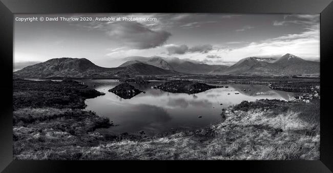 Lochan na h-Achlaise with Black Mount in the background Framed Print by David Thurlow