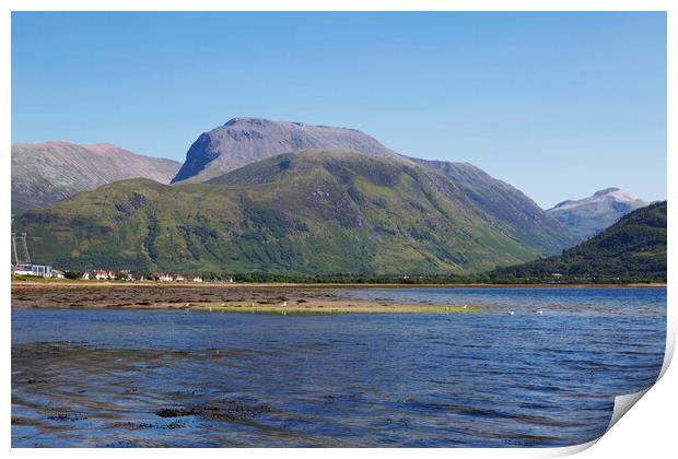 Ben Nevis from the Shore of Loch Linnhe Print by Derek Beattie