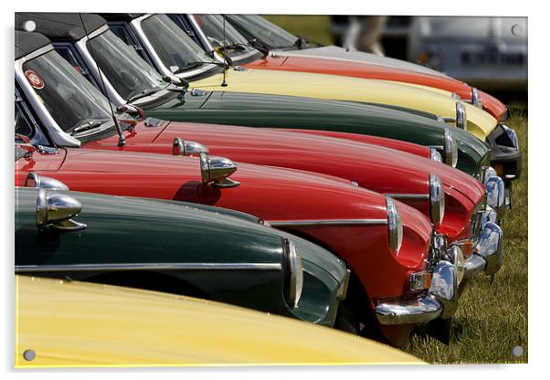 MG car lineup Acrylic by Tony Bates