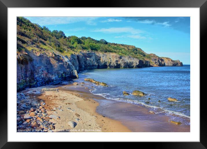 A small hidden little Rocky cove  Framed Mounted Print by Marie Castagnoli