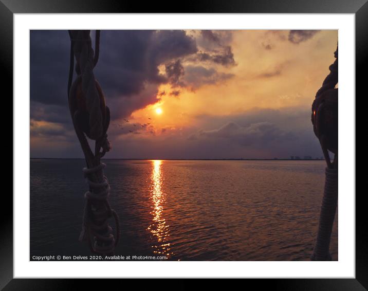 Romantic Sunset Cruise in Cancun Framed Mounted Print by Ben Delves