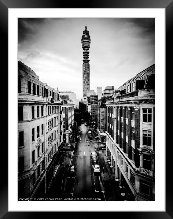 The BT Tower Framed Mounted Print by claire chown