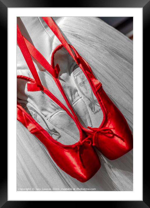 Red Ballet Shoes Framed Mounted Print by Jaxx Lawson