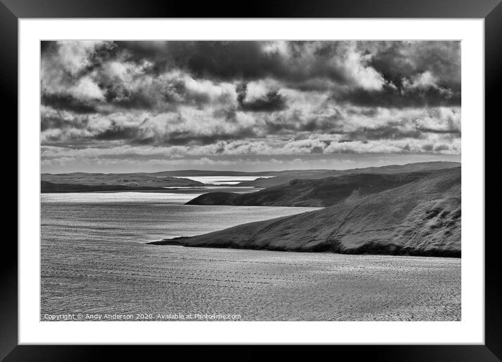 Shetland Moody Cloudy Day Framed Mounted Print by Andy Anderson
