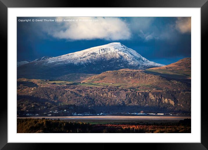 Winter comes to snowdonia Framed Mounted Print by David Thurlow