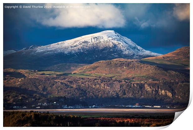 Winter comes to snowdonia Print by David Thurlow