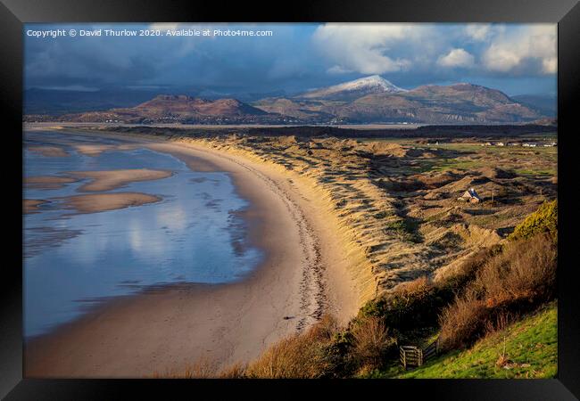 Winter comes to Harlech Beach Framed Print by David Thurlow
