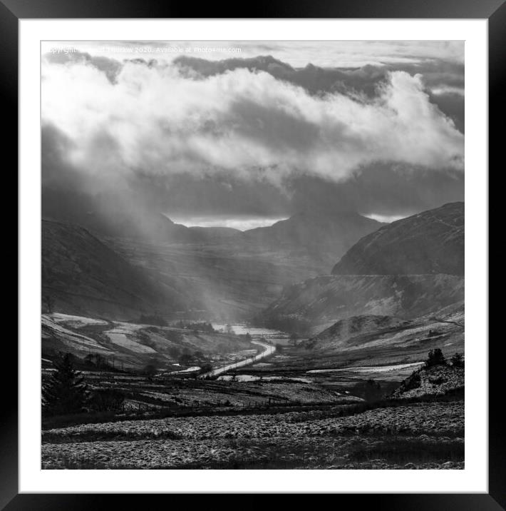 Prysor Valley Clouds Framed Mounted Print by David Thurlow