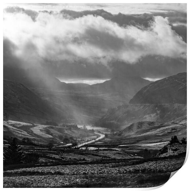 Prysor Valley Clouds Print by David Thurlow