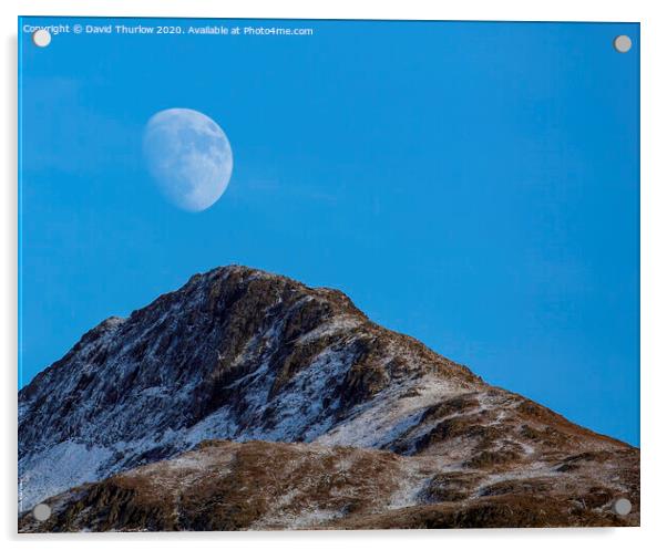Snowdonia Moonrise Acrylic by David Thurlow
