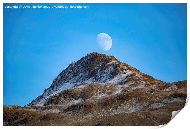 Snowdonia Moonrise Print by David Thurlow