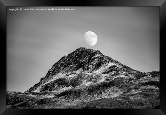 Snowdonia Moonrise Framed Print by David Thurlow