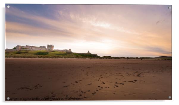 Bamburgh Castle at sunset Acrylic by Louise Wilden
